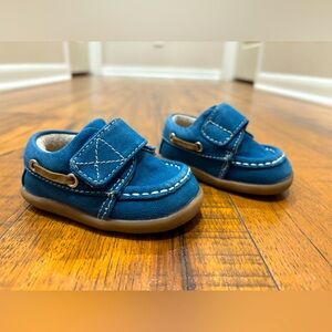 See Kai Run Arthur Boat Shoe, Blue, Boys 3 Crib